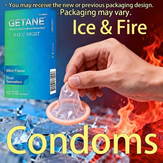 Untitled 10-Pack Lubricated Latex Condoms - Hot and Cold Sensations for Enhanced Pleasure